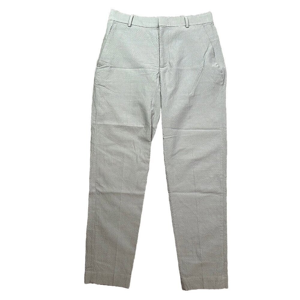 COS Sage Green Grey Textured Dress Pants Women's Size 32 Regular Cotton
